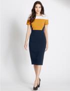 Marks & Spencer Colour Block Shift Dress Navy Mix