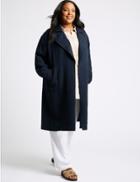 Marks & Spencer Curve Linen Rich Waterfall Jacket Navy