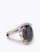 Marks & Spencer Platinum Plated Onyx Ring Silver Mix