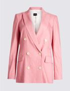 Marks & Spencer Linen Rich Striped Blazer Sugar Pink