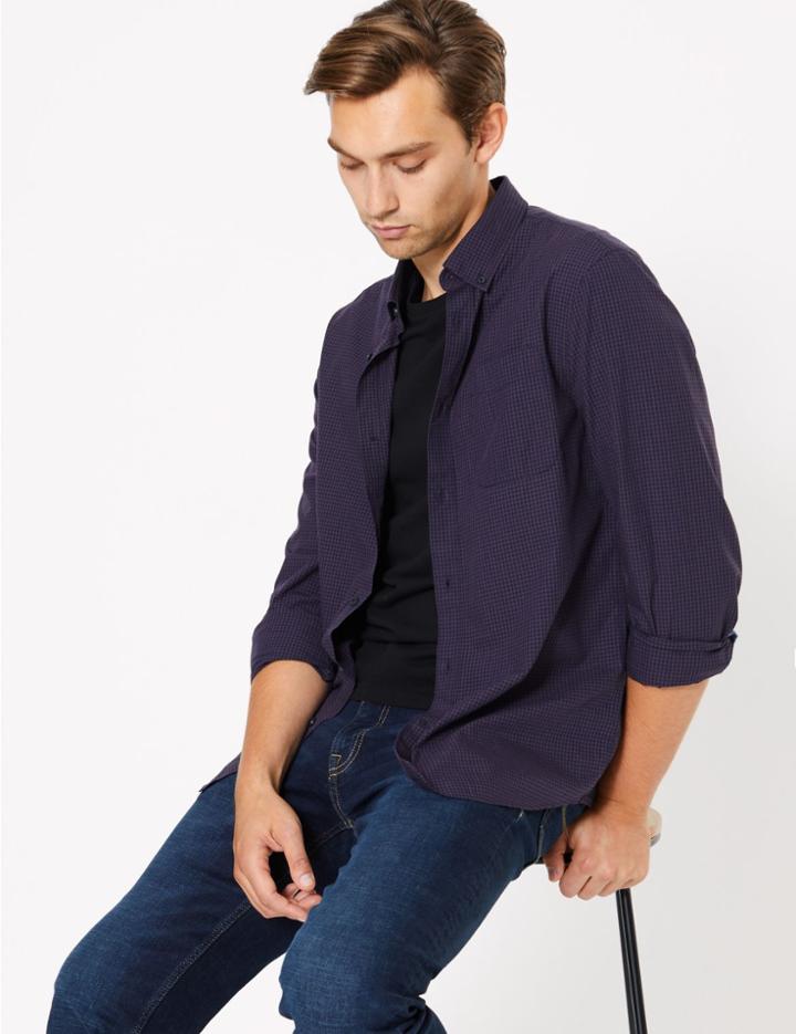 Marks & Spencer Pure Cotton Checked Shirt
