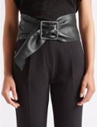 Marks & Spencer Leather Studded Waist Belt Black
