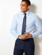 Marks & Spencer Cotton Stretch Slim Fit Shirt Sky