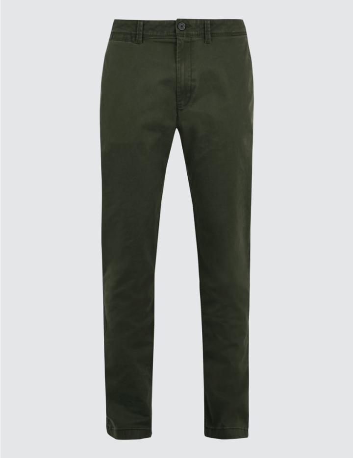 Marks & Spencer Slim Fit Cotton Chinos Forest Green