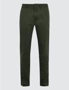 Marks & Spencer Slim Fit Cotton Chinos Forest Green