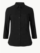 Marks & Spencer 3/4 Sleeve Shirt Black
