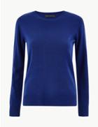 Marks & Spencer Cashmilon&trade; Crew Neck Jumper Rich Blue