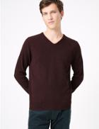 Marks & Spencer Pure Extra Fine Lambswool V-neck Jumper Berry