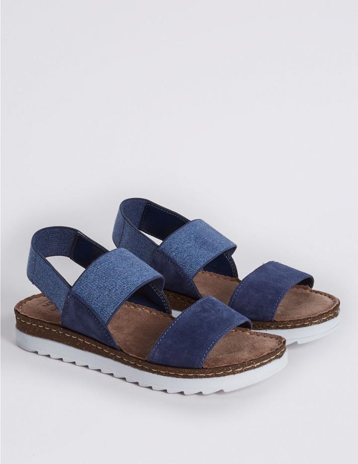 Marks & Spencer Suede Elastic Sandals Denim