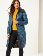 Marks & Spencer Padded Down & Feather Coat With Stormwear&trade; Dark Marine