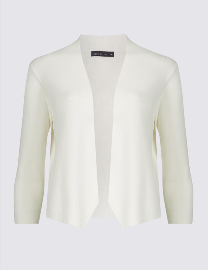 Marks & Spencer Open Front Cardigan Ivory Mix