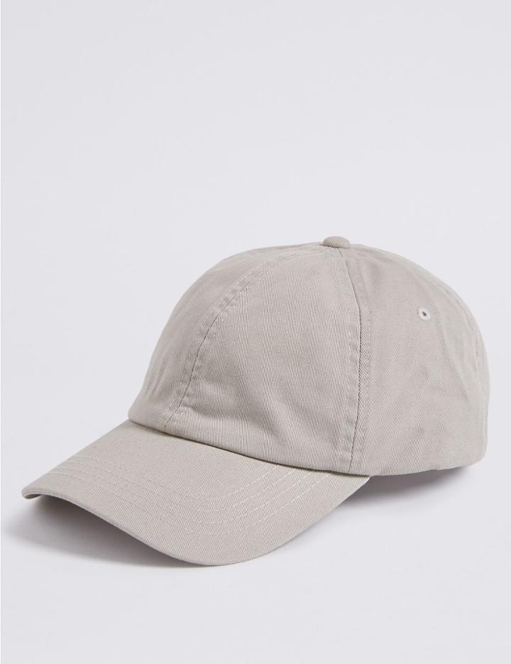 Marks & Spencer Pure Cotton Baseball Cap Stone
