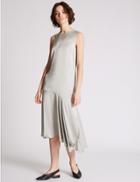 Marks & Spencer Satin Asymmetric Shift Dress Light Grey
