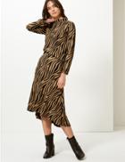 Marks & Spencer Animal Print High Neck Sweatshirt Multi/neutral