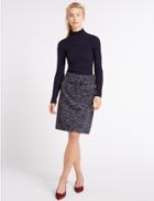 Marks & Spencer Textured Buckle A-line Mini Skirt Navy Mix
