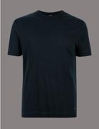 Marks & Spencer Pure Cotton Crew Neck T-shirt Dark Navy