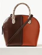Marks & Spencer Faux Leather Tote Bag Rust Mix