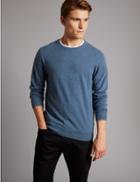 Marks & Spencer Pure Cashmere Crew Neck Jumper Light Blue