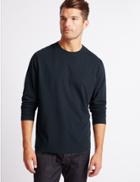 Marks & Spencer Pure Cotton Crew Neck T-shirt Navy