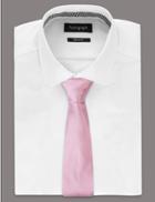Marks & Spencer Pure Silk Micro Dotted Tie Light Pink