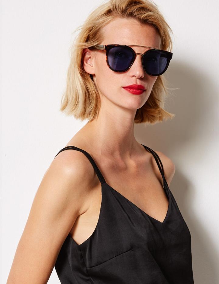 Marks & Spencer Osage Statement Aviator Sunglasses Navy
