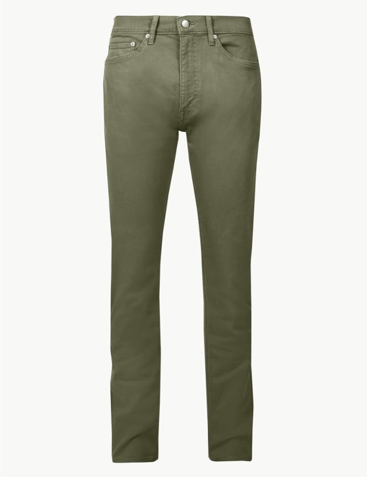 Marks & Spencer Tapered Fit Jeans With Stretch Green