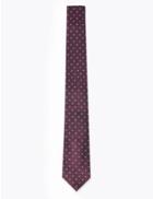 Marks & Spencer Outline Spot Tie Aubergine Mix