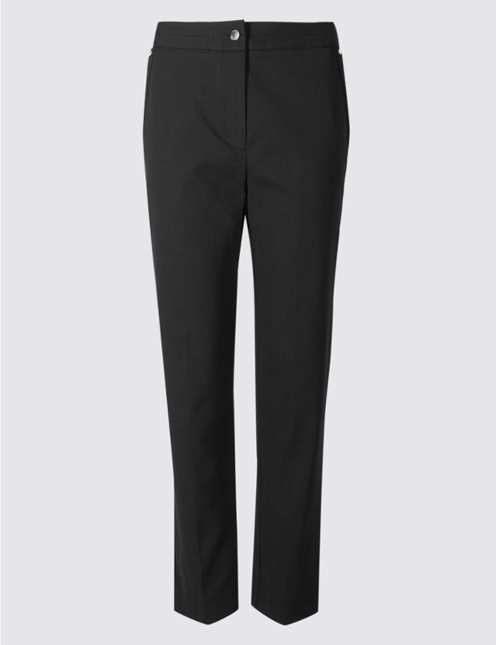 Marks & Spencer Cotton Blend Trousers Black