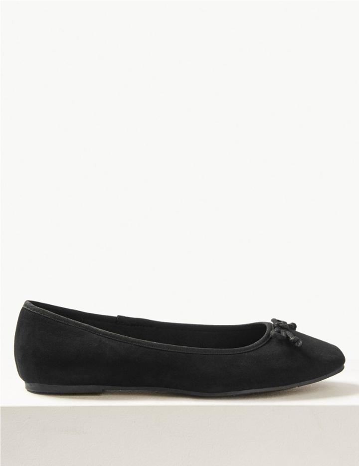 Marks & Spencer Wide Fit Square Toe Pumps Black