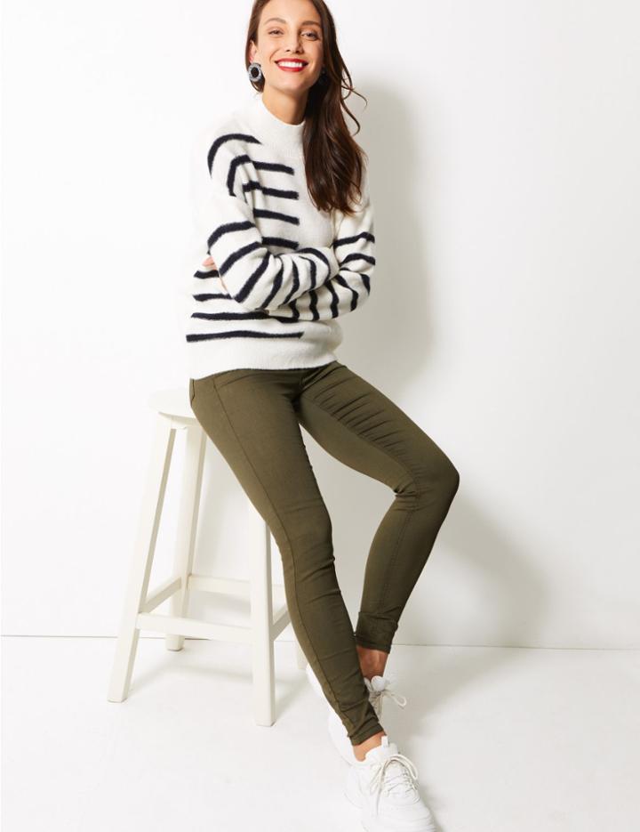 Marks & Spencer High Waist Super Skinny Jeggings Hunter Green