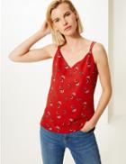Marks & Spencer Printed Camisole Top Red Mix