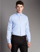 Marks & Spencer Pure Cotton Tailored Fit Shirt Blue
