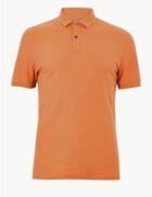 Marks & Spencer Slim Fit Pure Cotton Polo Shirt Ginger