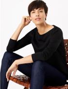 Marks & Spencer Slash Neck Sweatshirt Black