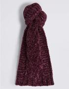 Marks & Spencer Cable Chenille Scarf Dark Grape