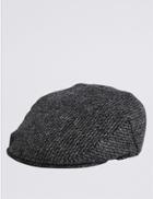 Marks & Spencer Pure Wool Thinsulate&trade; Flat Cap With Stormwear&trade; Charcoal
