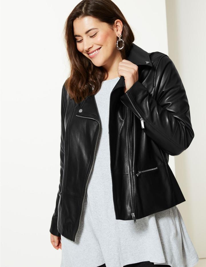Marks & Spencer Curve Biker Jacket Black