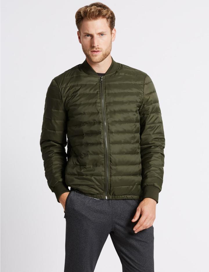 Marks & Spencer Padded Jacket With Stormwear&trade; Dark Olive
