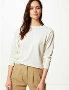 Marks & Spencer Textured Regular Fit Long Sleeve Sweatshirt Ivory