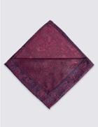 Marks & Spencer Pure Silk Paisley Bow Tie & Pocket Square Set Burgundy Mix