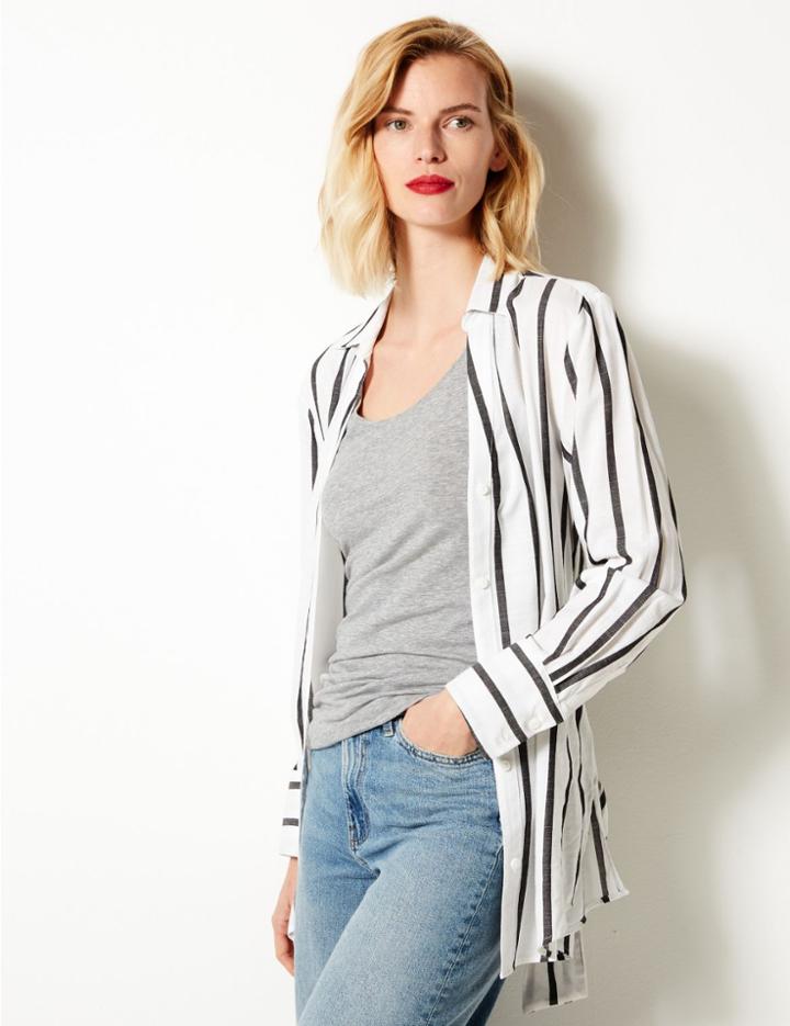 Marks & Spencer Scoop Neck Longline Vest Top Grey Marl