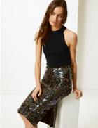 Marks & Spencer Textured Halter Neck Jumper Black