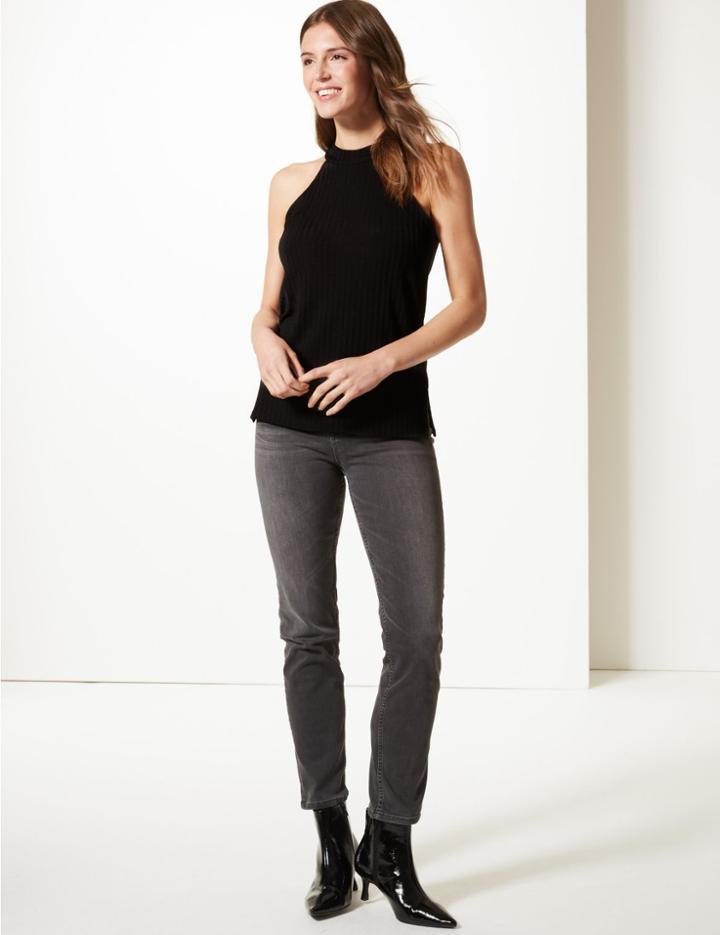 Marks & Spencer Shimmer Halter Neck Tank Top Black