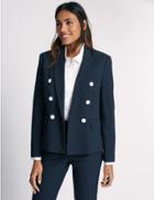 Marks & Spencer Spotted Double Breasted Jacket Navy Mix
