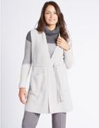 Marks & Spencer Sleeveless Cardigan With Belt Grey