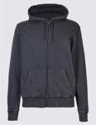 Marks & Spencer Pure Cotton Garment Dye Hooded Top Navy