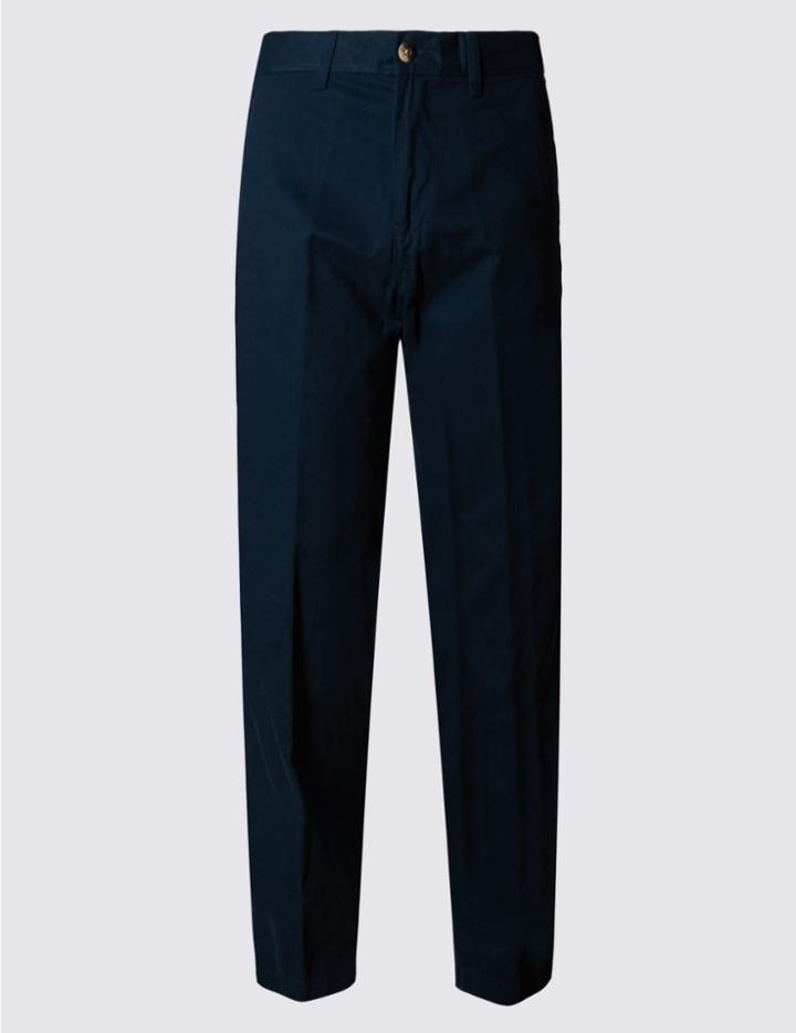 Marks & Spencer Pure Cotton Regular Fit Chinos Navy
