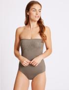 Marks & Spencer Secret Slimming&trade; Studded Bandeau Swimsuit Grey Mix