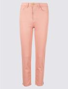 Marks & Spencer Sculpt & Lift Roma Rise Cropped Jeans Soft Pink