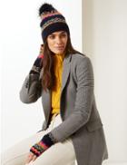 Marks & Spencer Fairisle Print Hat With Gloves Set Pink Mix